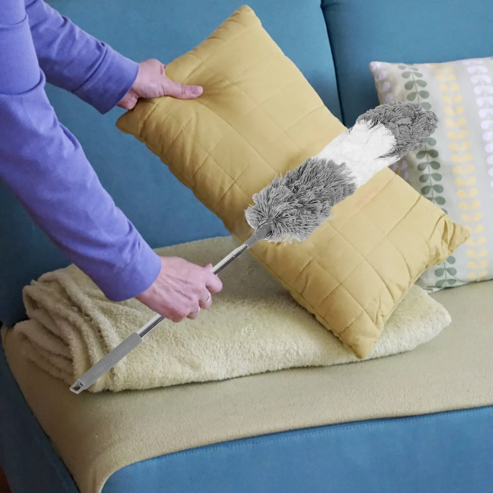 1PC Handheld Duster Bendable Household Dust Sweeper Retractable Dust Cleaning Tool for Home Use