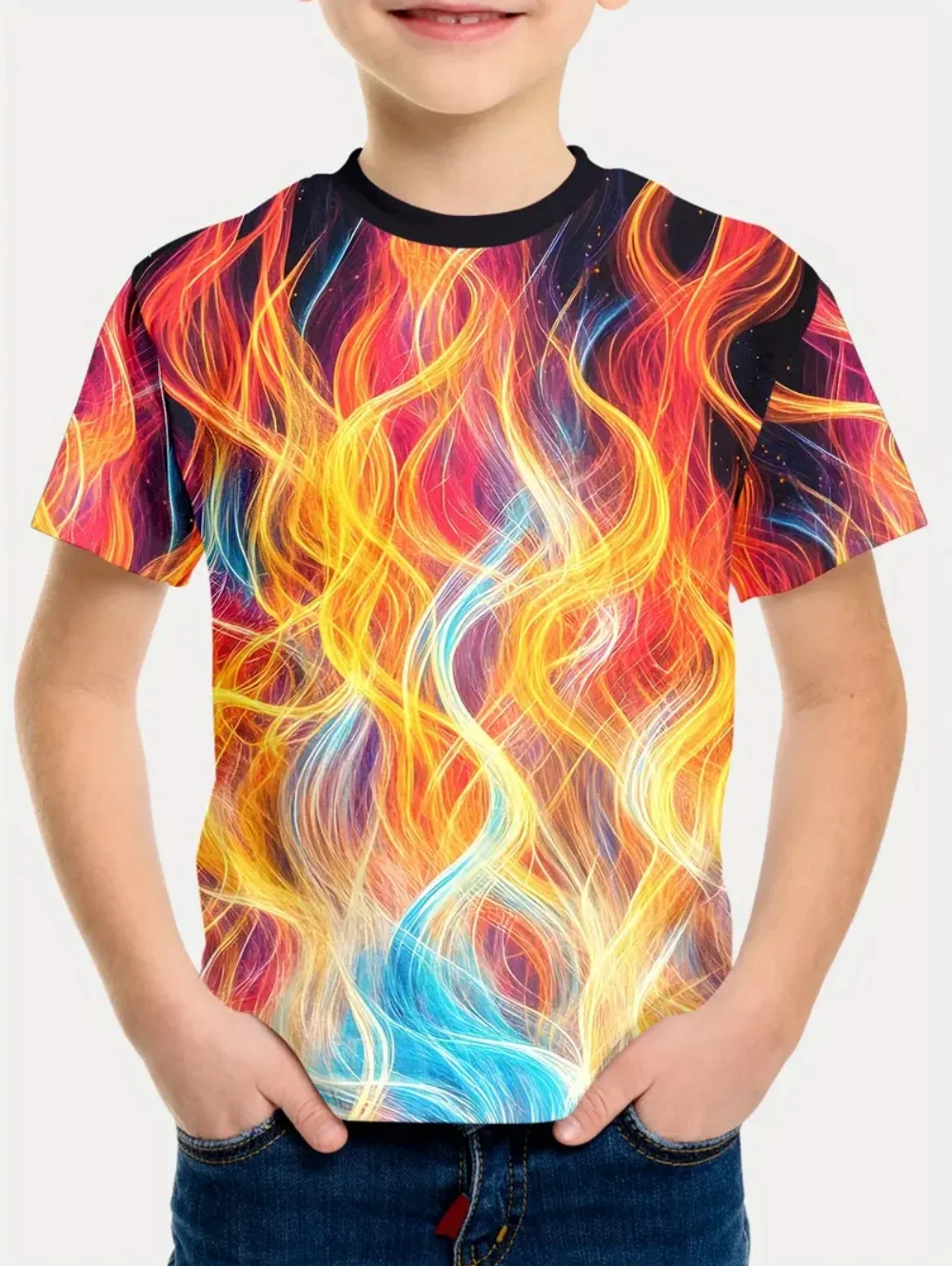 T-Shirts for Boys Tie Dye Graphic T Shirts Short Sleeve Tee Children's T-Shirt Elementary Girl Clothes Casual Tops Girl T-Shirts