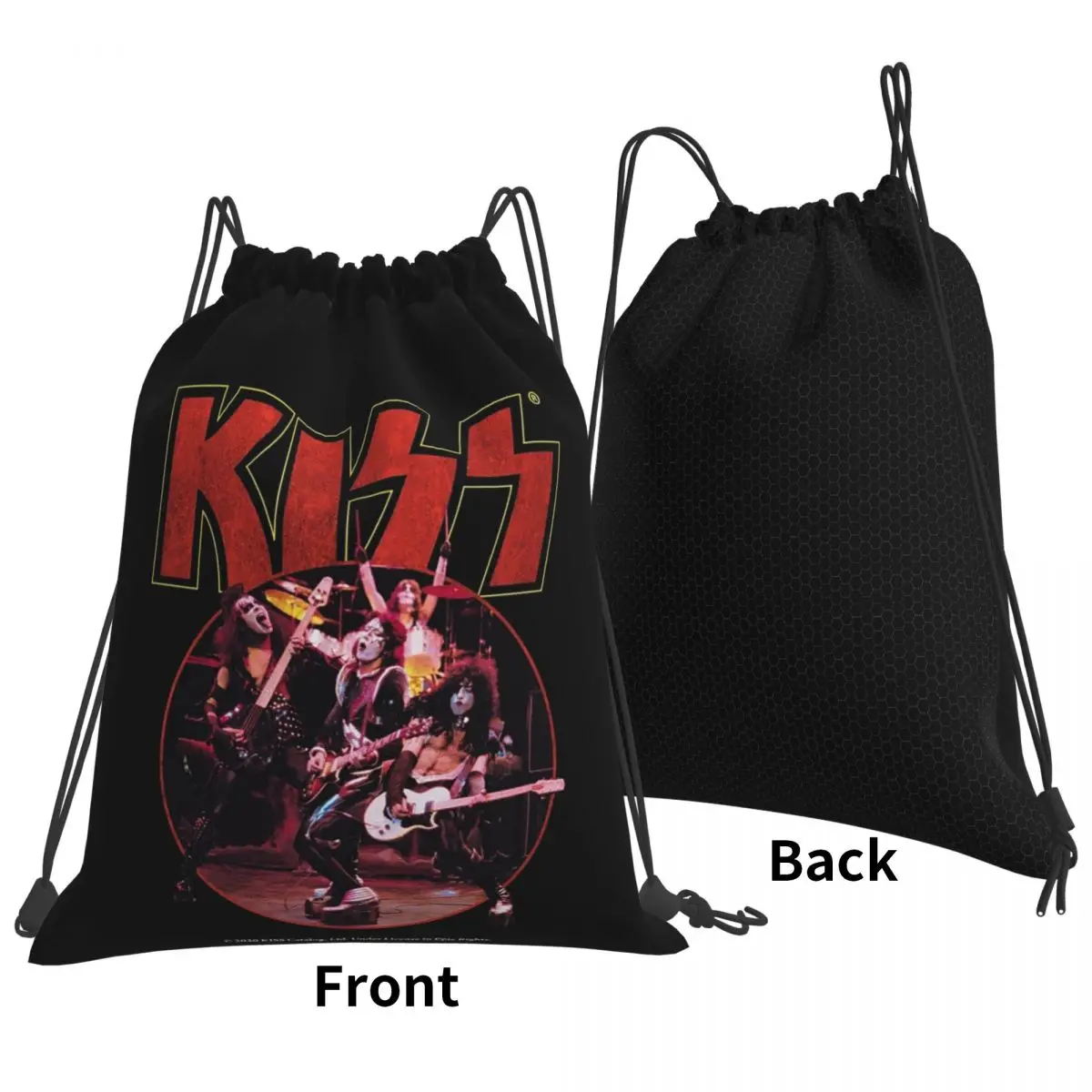 Kiss Band Backpacks Multi-function Drawstring Bags Sports Bag Book Bags for Travel School