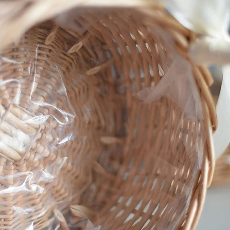 Gewebter Blumenkorb, Aufbewahrungskorb aus Rattan, Blumenkorb für Blumenmädchen, handgefertigter Blumenkorb für die Hochzeitsdekoration zu Hause – Detail 5