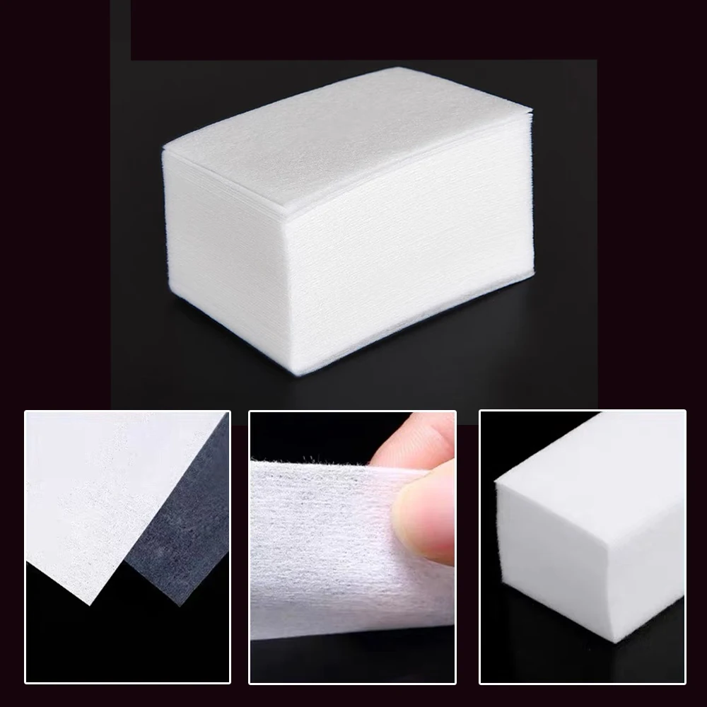 1000pcs/Lot Nail Polish Remover Wipes Cotton Pads 5Color Lint-Free Wipes Cotton Fiber Tissue Nail Cleaner Wipes Manicure Tool image 5