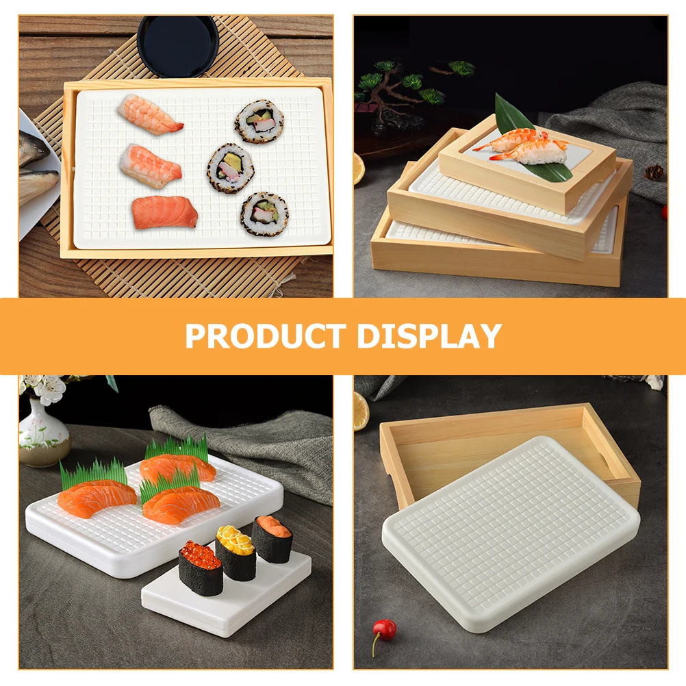 1 set Plastic Bamboo Tray Sushi Seafood Fruit Seafood Dish Sushi Plate Kitchen Food Tray Supply Kitchen Supply Decorative Dish - Image 2