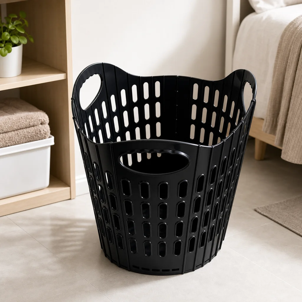 Large‑Capacity Foldable Laundry Hamper, Collapsible Ventilated Plastic Dirty Clothes Basket with Dual Handles, Multi‑Purpose Storage Organizer for Toys, Towels, Laundry