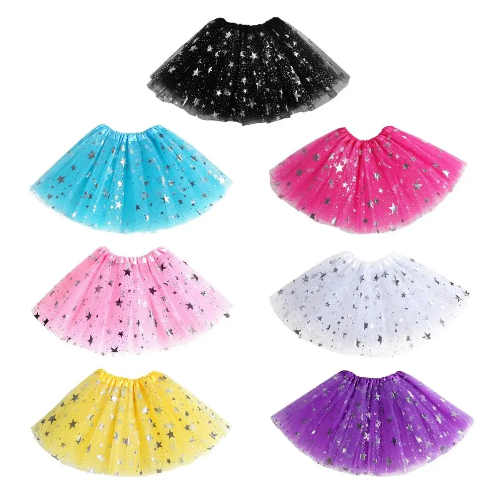 الصيف نجوم توتو تنورة ملونة تول الرقص تنورة المعاوضة الباليه التنانير الأطفال