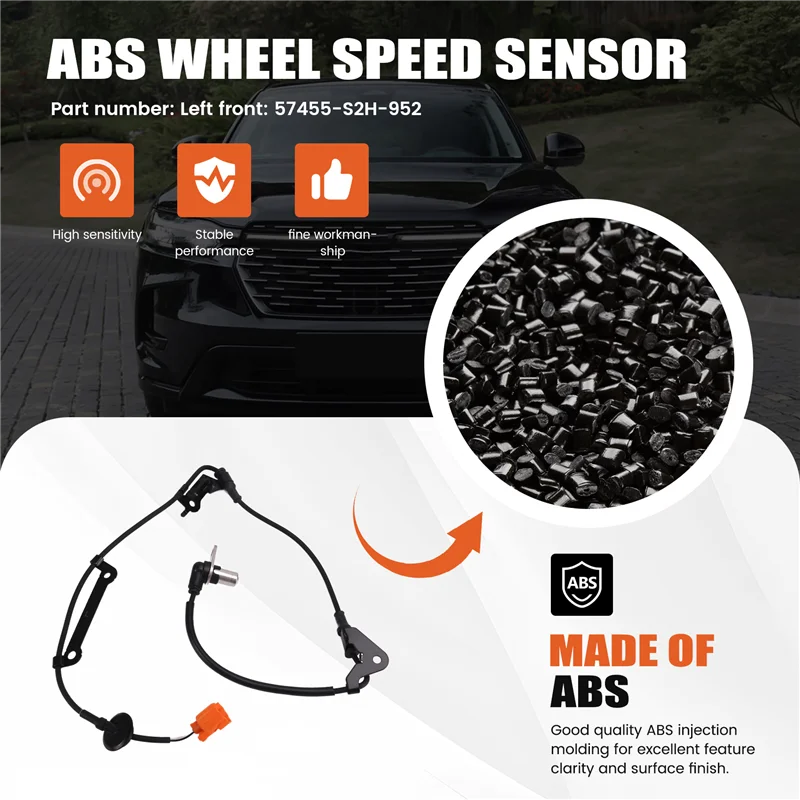 

Front Left ABS Wheel Speed Sensor 57455-S2H-952 57455S2H952 For Honda HR-V 1.6 16V 1999--AU62