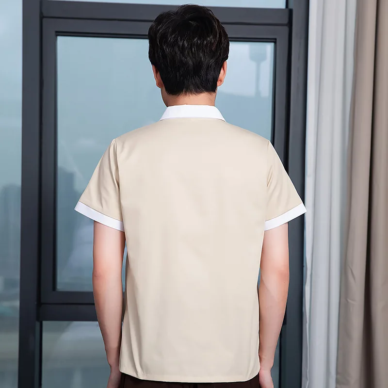 Hotel Guest Room Cleaner Work Uniform Short Sleeve Mall Property Hospital Sanitation Worker Summer Cleaning Suit Set