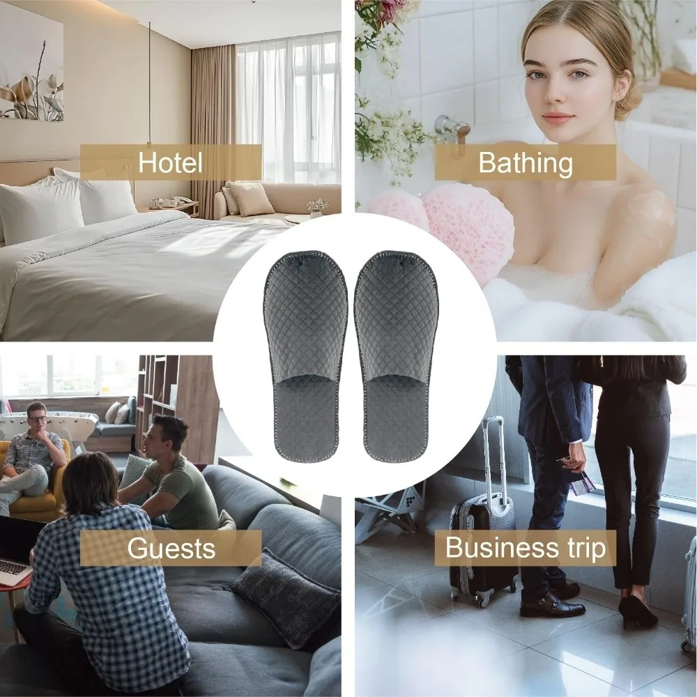 New Non Woven Disposable Slippers Closed Toe Anti-slip Travel Slippers Breathable Hotel Slippers House Use