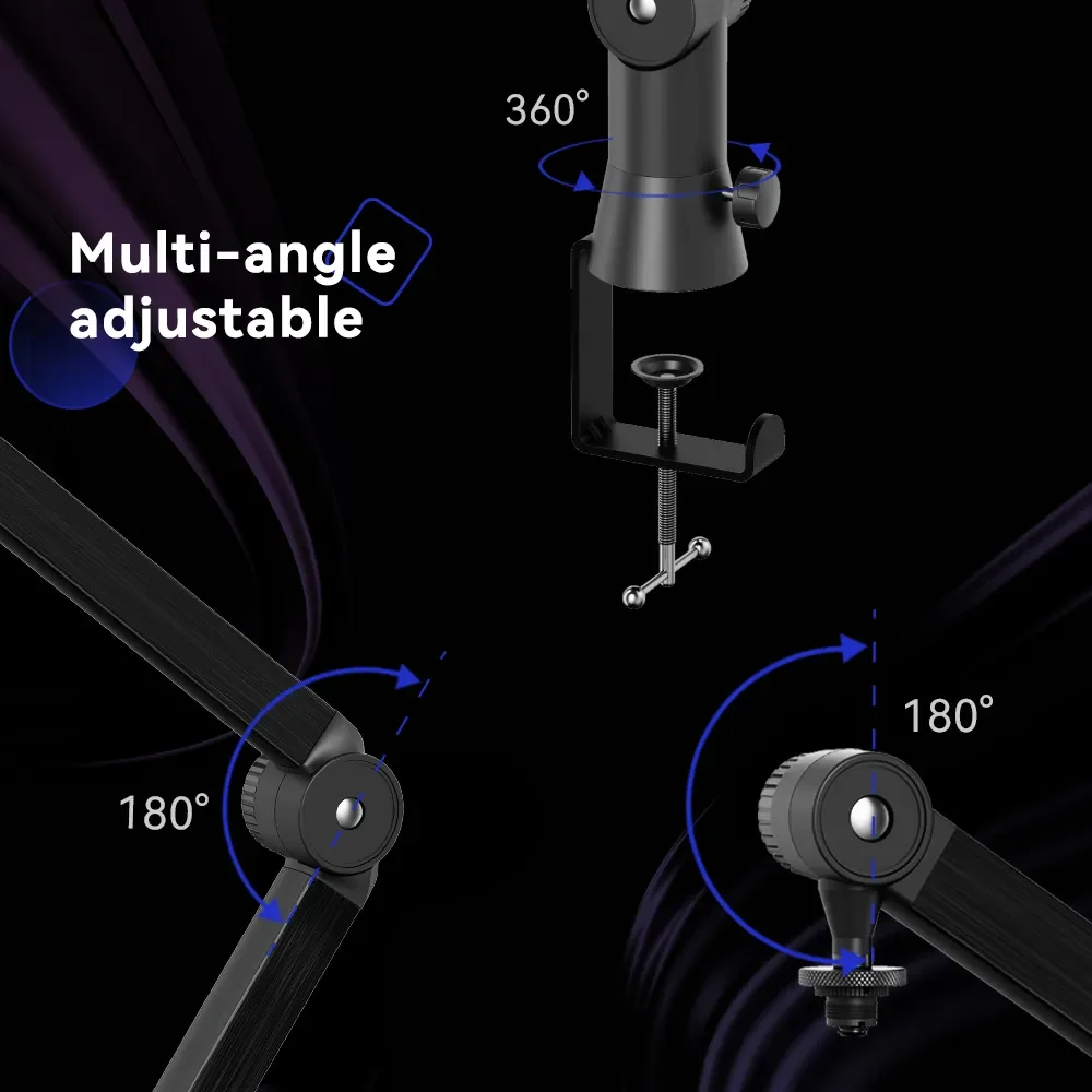 Imagem -05 - Teyun-suporte de Microfone para Montagem em Mesa Braço Ajustável Canto por Voz Transmissão Gravação Jogos Microfone Novo Design Nba6
