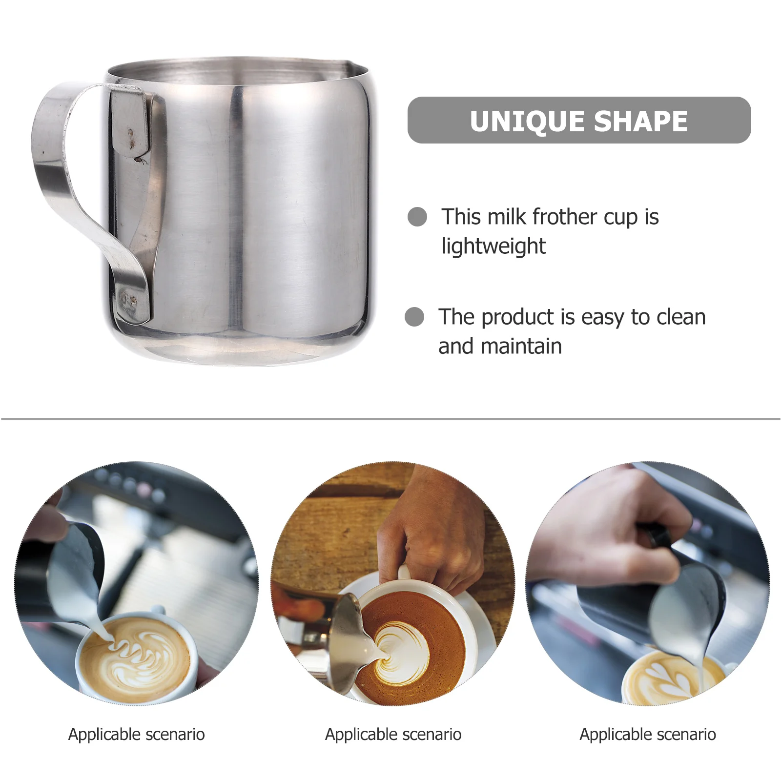 

Stainless Steel Milk Frothing Pitcher Professional Frothing Cup For Espresso Cappuccino Lightweight Coffee Shop Home Use