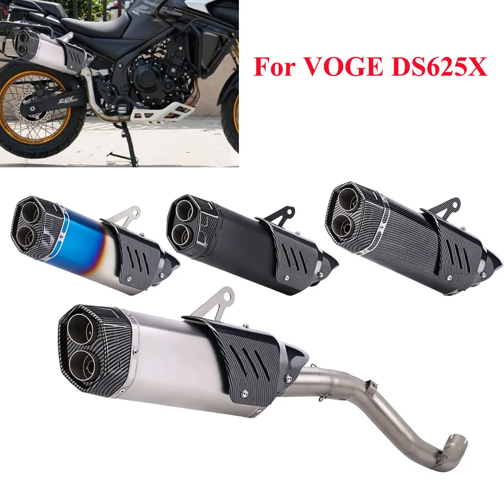 Auspuffanlage für VOGE DS625X Motorrad Auspuff Schalldämpfer Mittelrohr Slip-On DS625X Auspuff