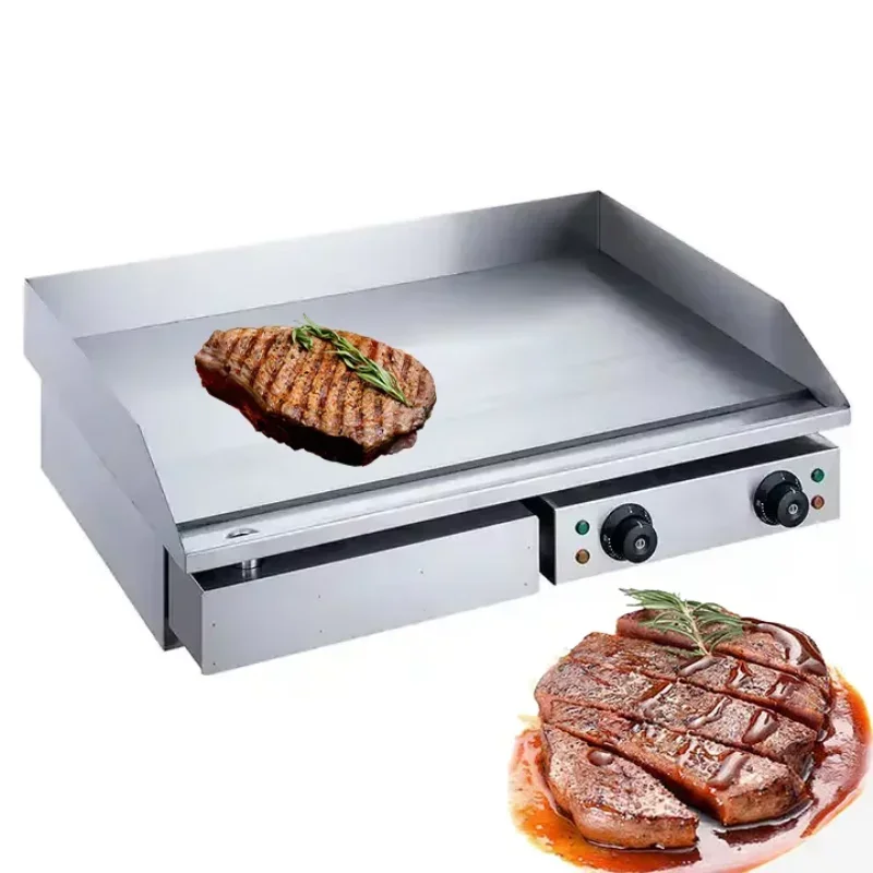 Commercial stainless steel grill, iron plate grill, countertop flat grill, Western style beef steak fryer, pancake fryer