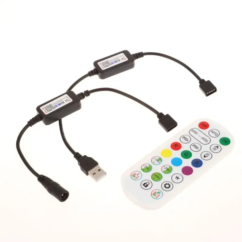 1 Set RGB Colorful LED Light Strip Connector For APP Control DC USB 5V-24V Music Colorful Tape Light Mini Bluetooth Controller