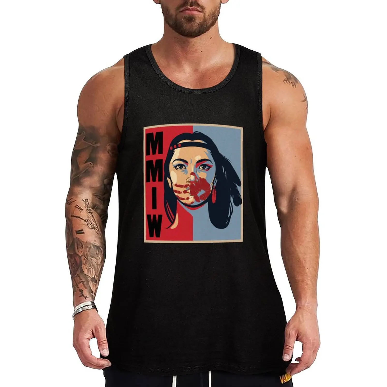 

MMIW Awareness Native American Woman Artwork For The Missing and Murdered Indigenous Women Tank Top basketball clothing