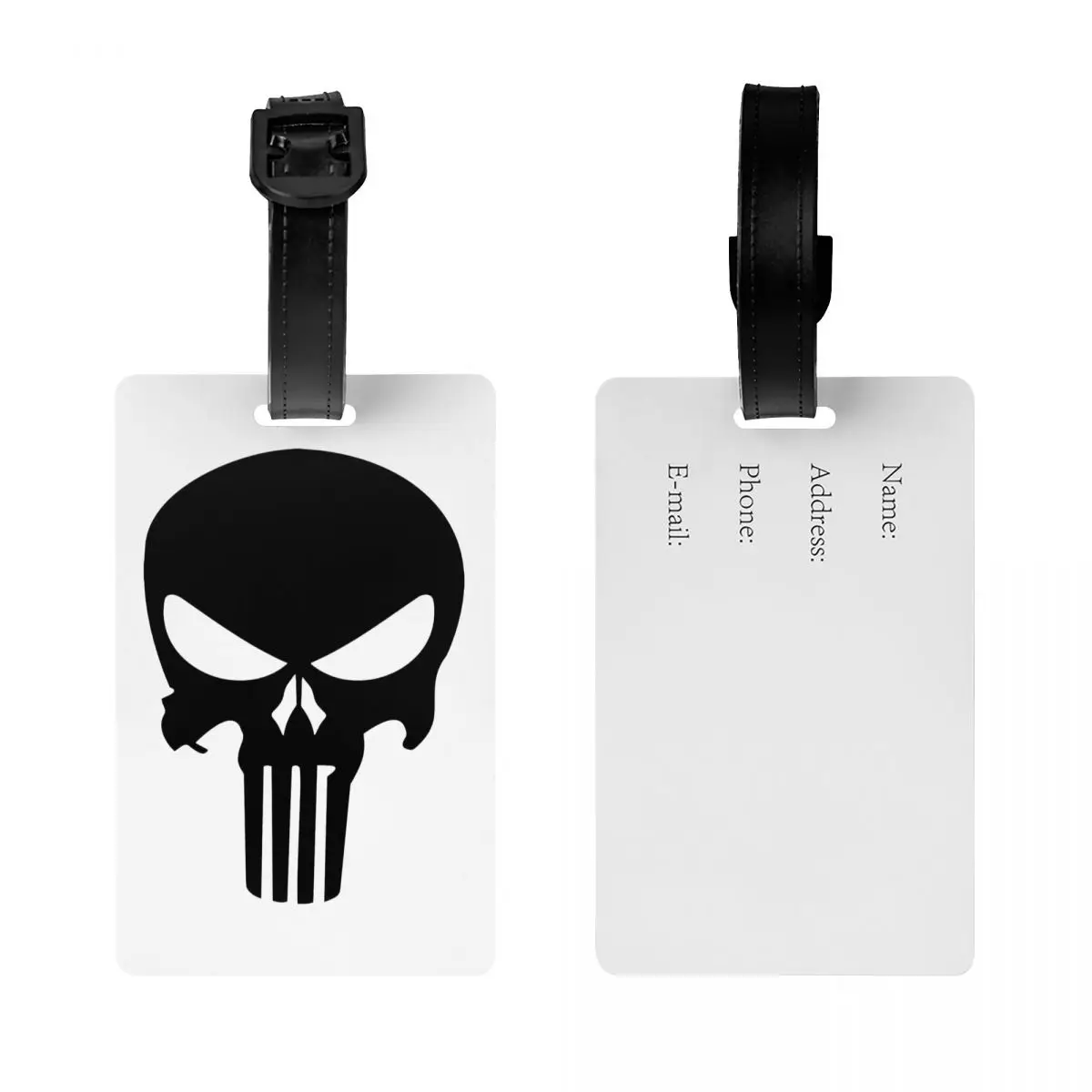 Punishers Skeleton Skull Luggage Tag for Suitcases Cute Baggage Tags Privacy Cover Name ID Card