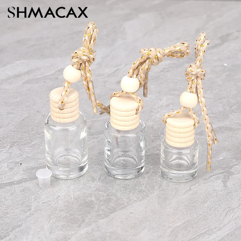 5/8/10ML Car Hanging Glass Bottle Air Freshener Empty Bottle Aromatherapy Pendant Diffuser Car Decoration Aromatherapy Ornament