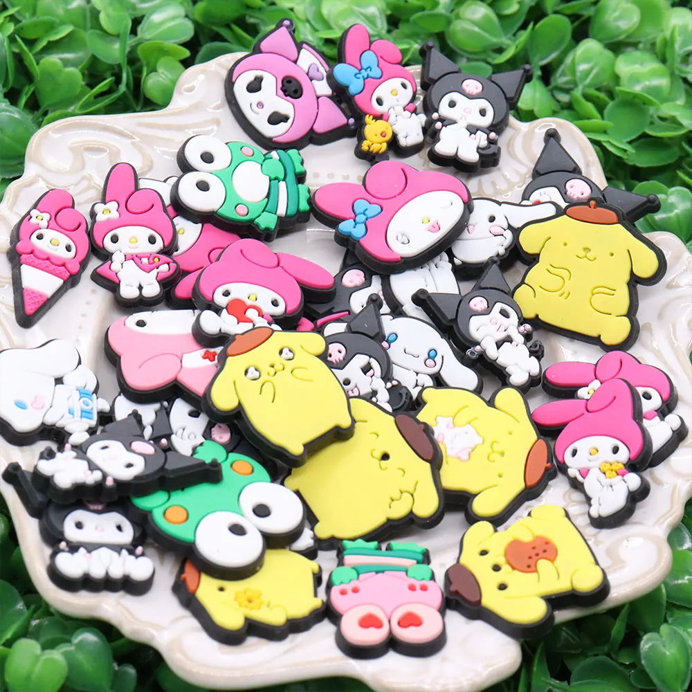 1-32pcs Lovely Kuromi Dog Frog Melody Shoes Charms Accessories Miniso Fashion Decoration Fit Children Holiday Gifts