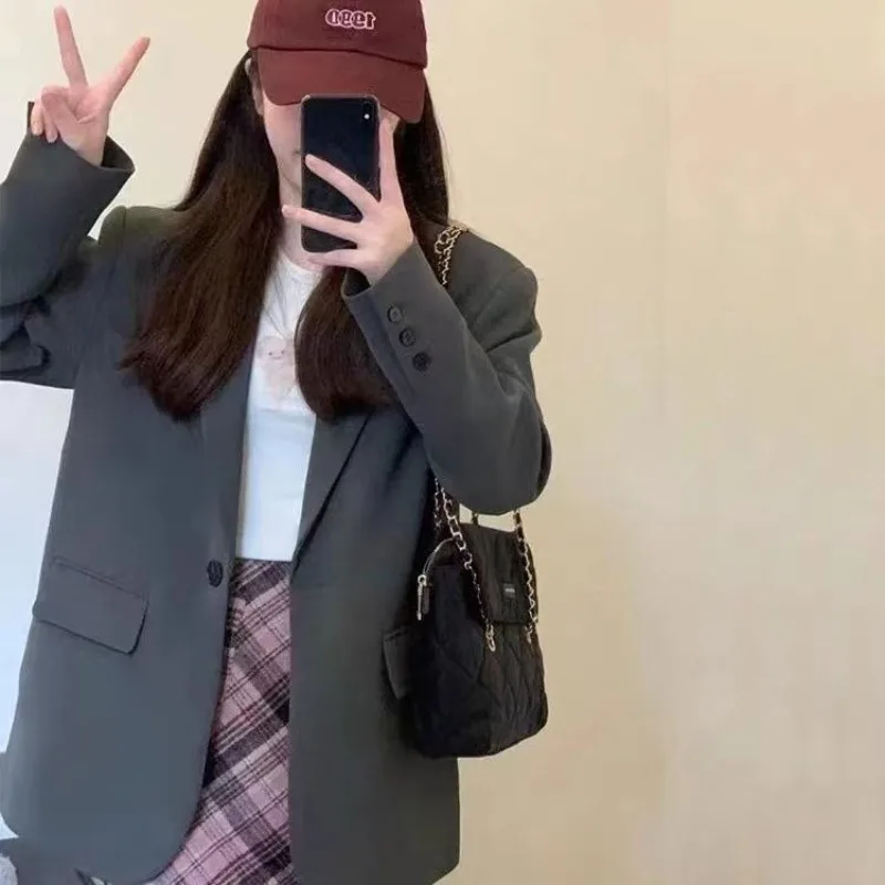 

Пальто Блейзер Куртка Женская одежда Новая корейская весенне-осенняя модная куртка Свободный повседневный топ