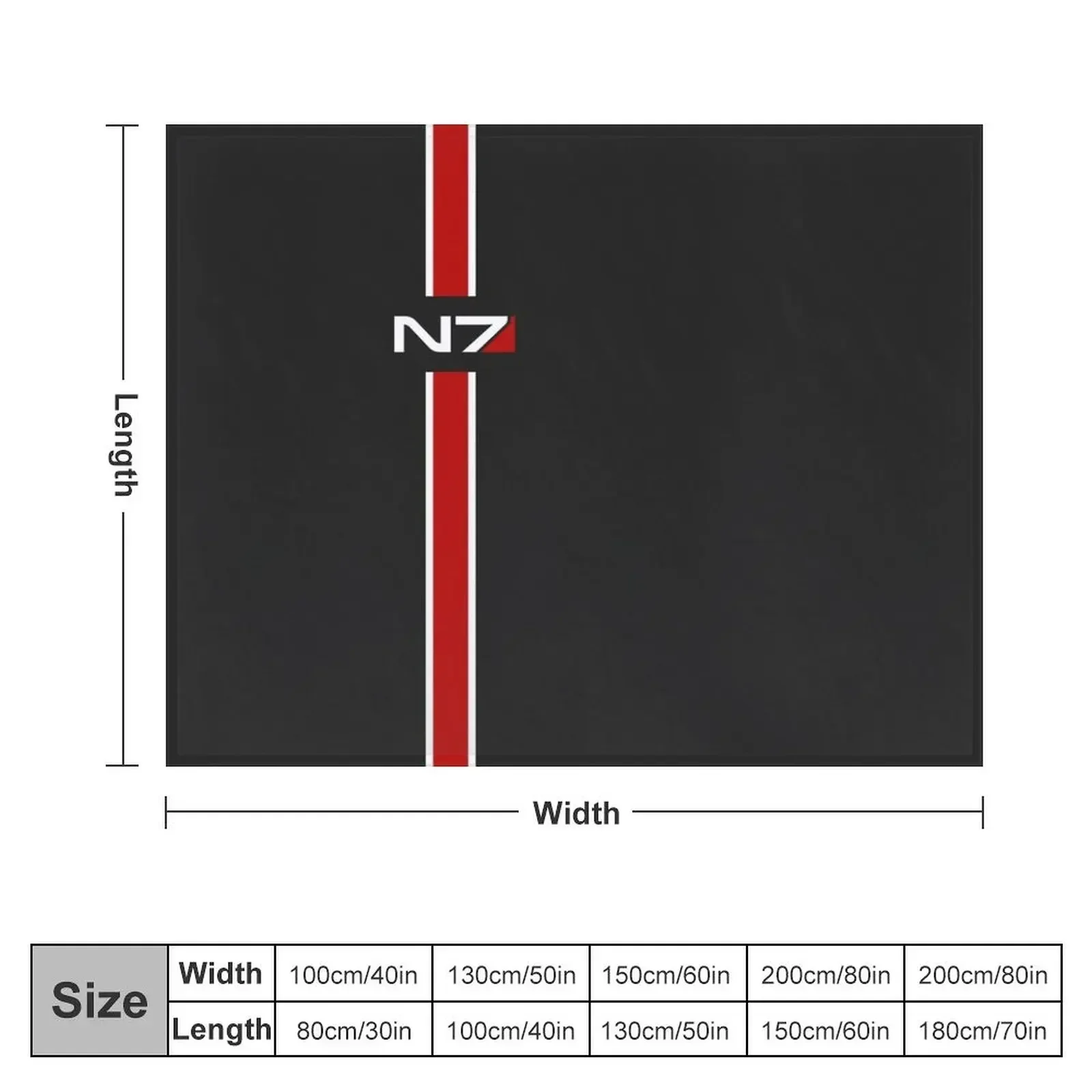 N7 emblem, Mass Effect Throw Blanket funny gift For Sofa Thin Stuffeds Summer Blankets