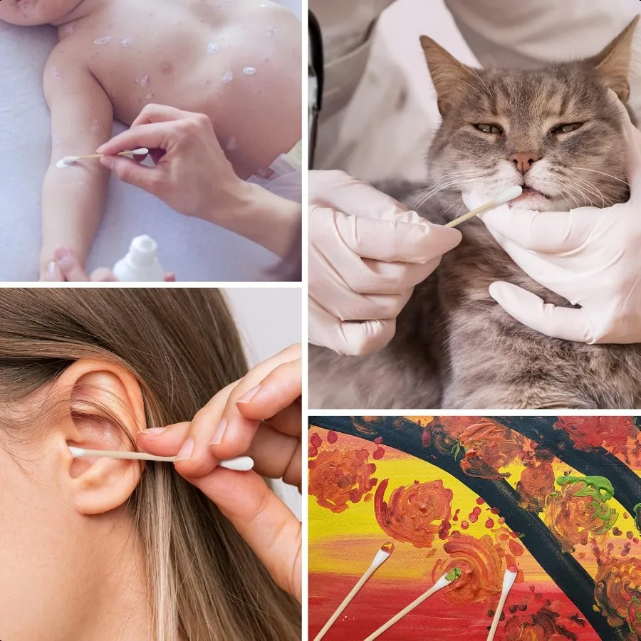 1000 ct 2000-tips Bamboe wattenstaafjes Biologisch afbreekbare dubbele tips Wattenstaafjes Natuurlijke biologische wattenstaafjes Puur wattenstaafjes voor E