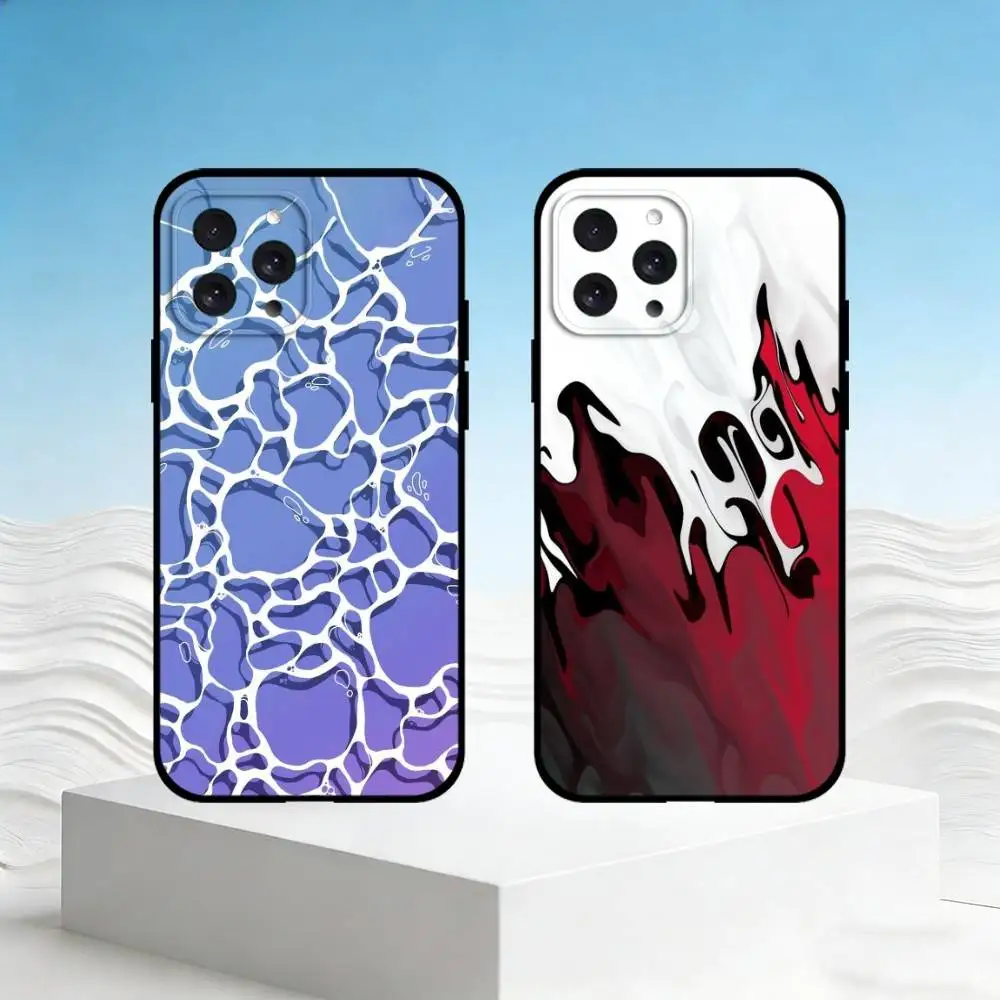 

F-Fluid Art Phone Case For iPhone 17,16,15,14,13,12,11 Plus,Pro Max,SE4Soft Silicone Black Cover