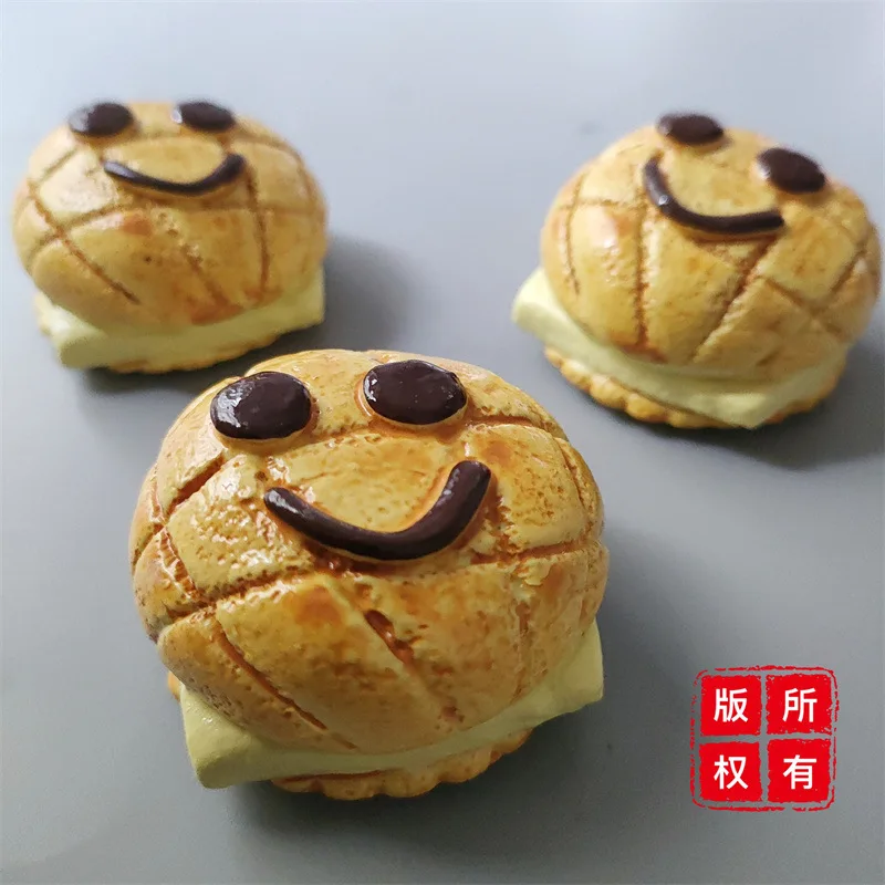 

Pineapple Bun Resin Refrigerator Sticker Magnetic DIY Home Kitchen Decoration Decal Fridge Whiteboard Fridge Sticker