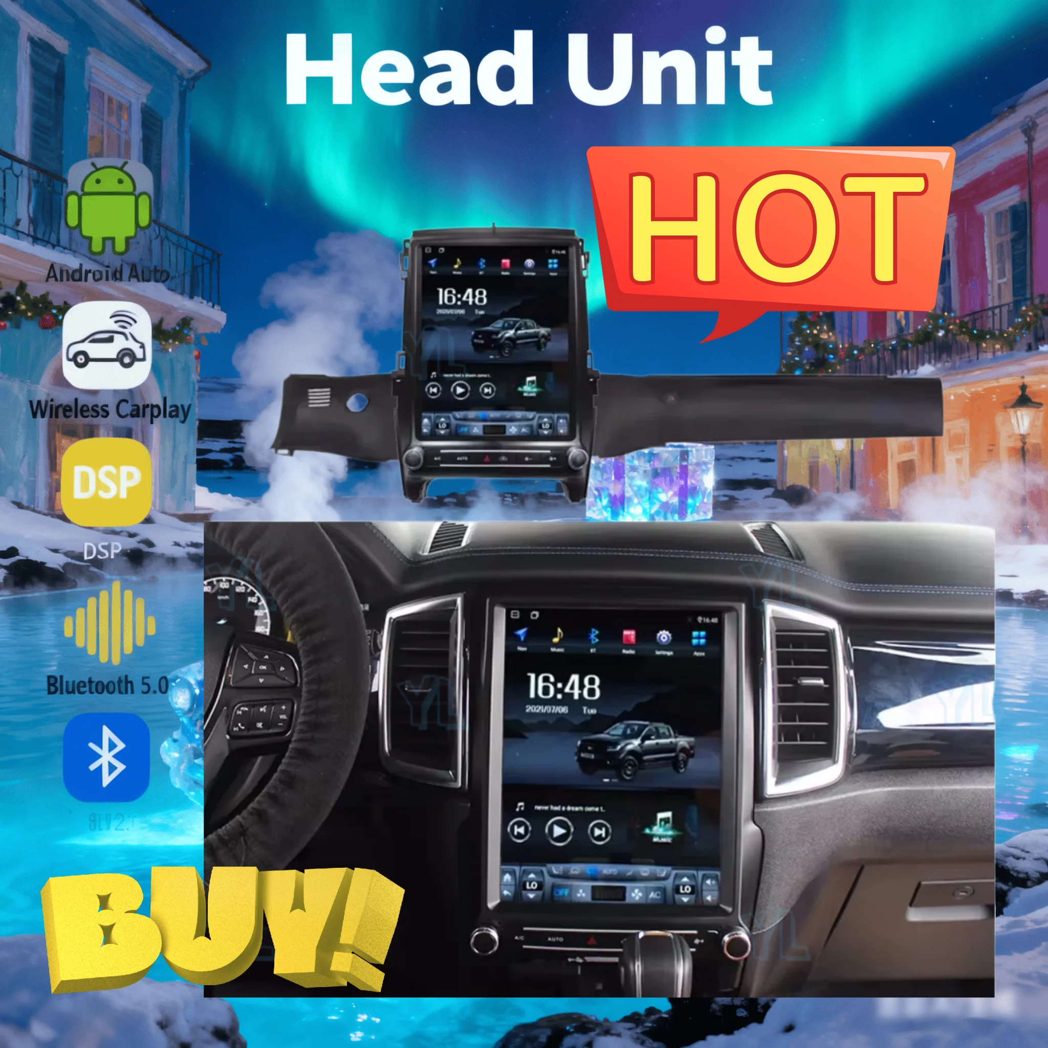 

Автомагнитола Android 14.0 для Ford Ranger Everest 2016-2021 с сенсорным экраном, GPS-навигацией, мультимедийным плеером, HD-дисплеем и Bluetooth 5.0