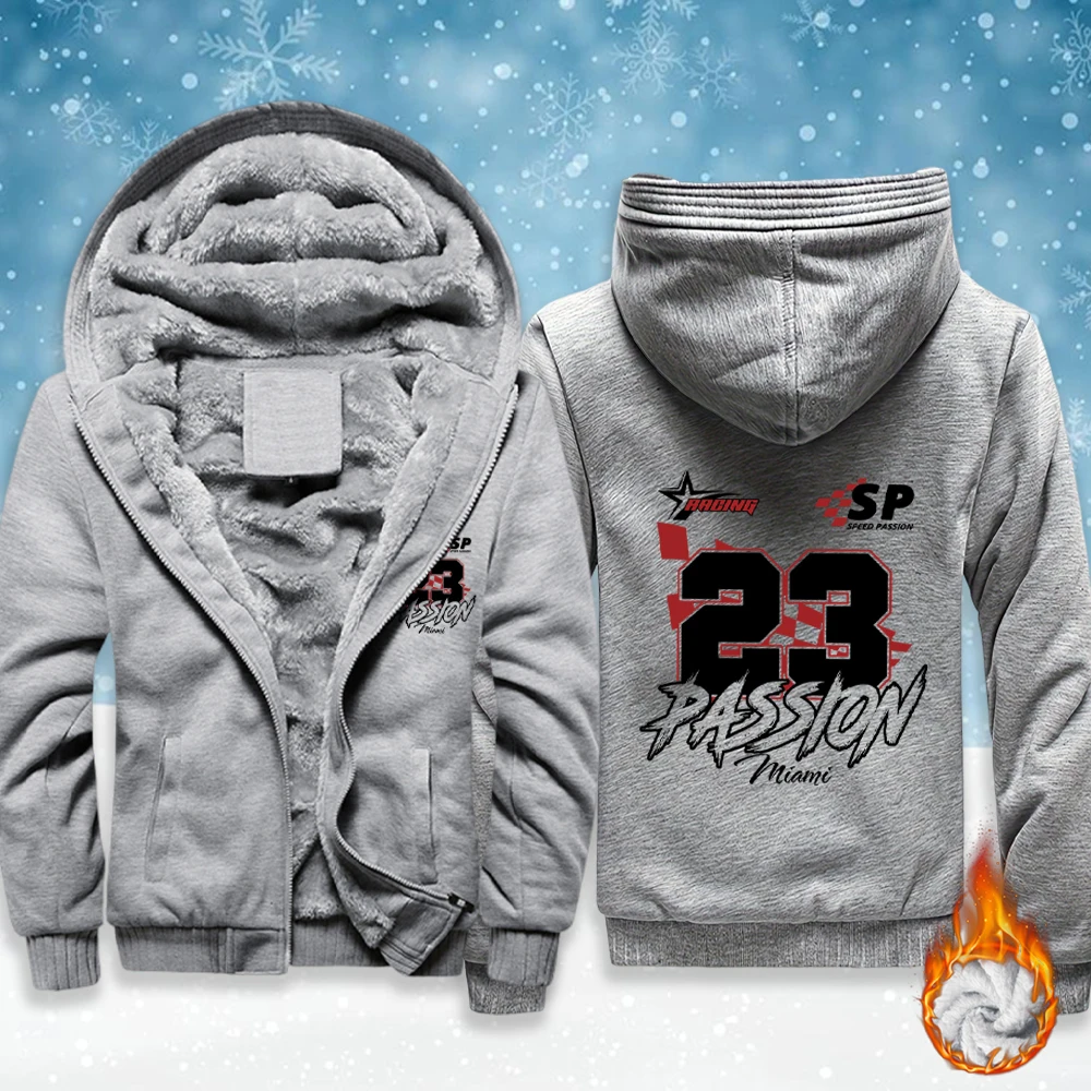

Мужская флисовая базовая куртка с принтом Passion Number 23, зимняя толстовка на молнии, утепленная теплая жилетка, удобная мягкая уличная одежда, свободная верхняя одежда