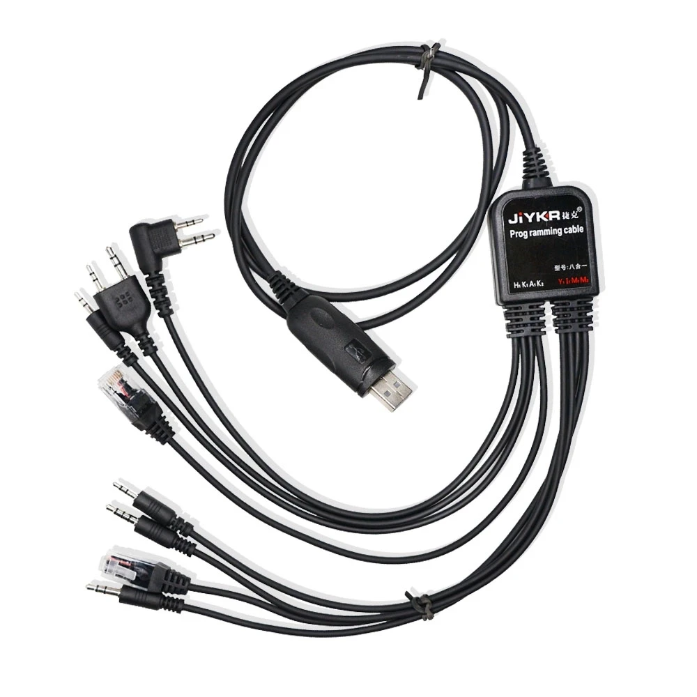 8 in 1 Multi-functions USB Programming Cable with CD Baofeng Walkie Talkie UV-5R UV-82 for Motorola TYT Kenwood Yaesu HYT Radio