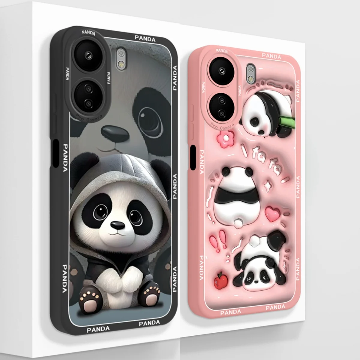 For Xiaomi Redmi 13C 4G Case Cute Panda Soft Smooth Liquid Silicone Anti Drop Back Cover For Redmi 13 C Redmi13C Phone Protector