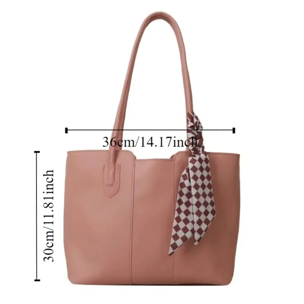 School Bag Large Capacity PU Leather Shoulder Bag French Style Casual Retro Underarm bag Ins Commuting New Design Tote Bag Women