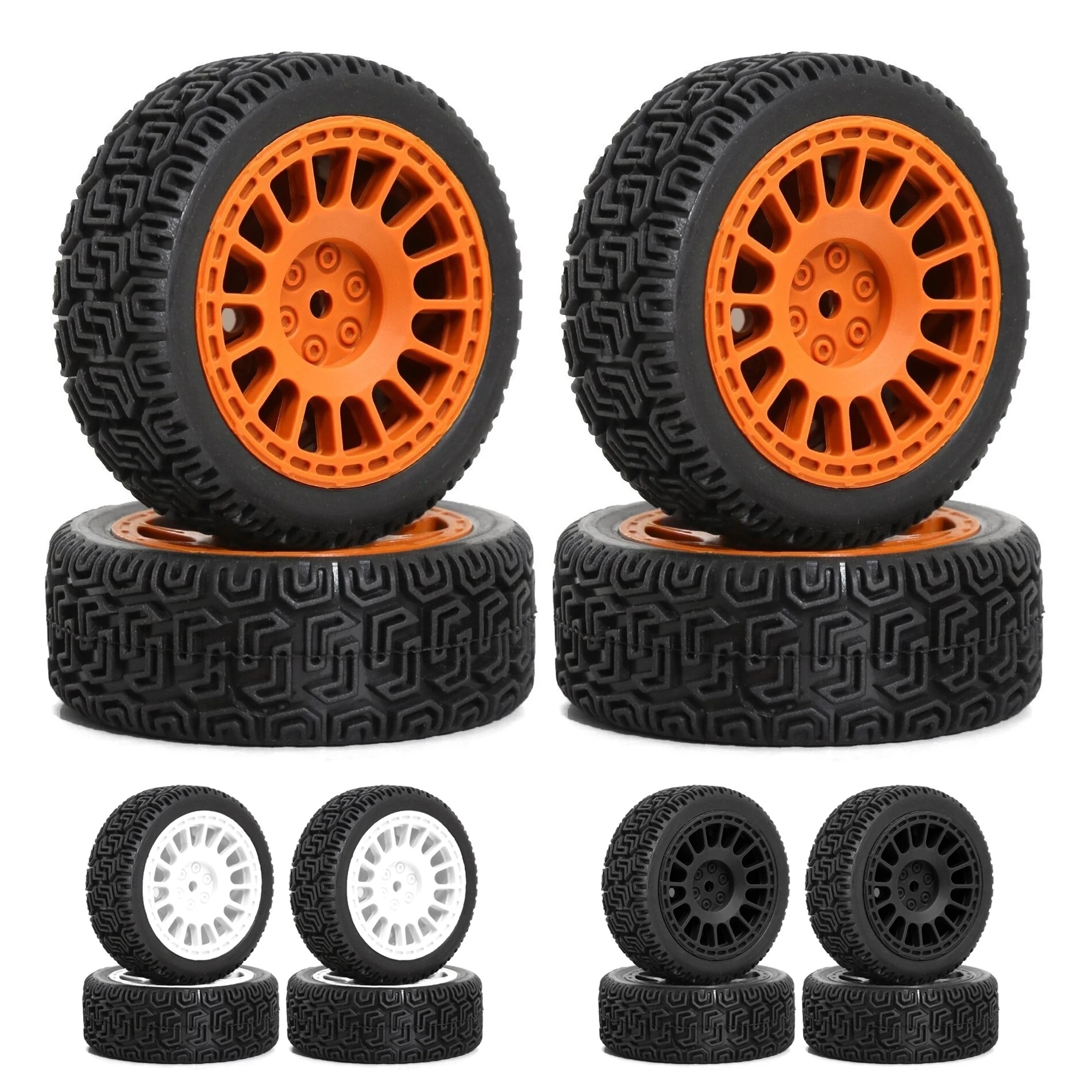 

4pcs 68mm Tpony rajdowe Gumowa opona koła do Tamiya XV01 XV02 TT01 TT02 PTG-2 1/10 RC Rally Racing Car Upgrade Parts