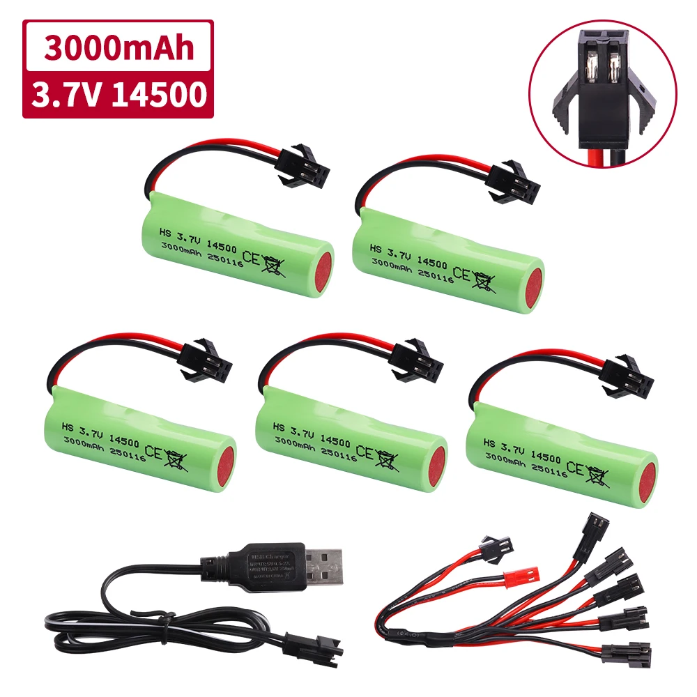 Actualización de batería y cargador de enchufe de SM-2P de 3,7 V, 14500, 3000mah, para C2 D828 RC, accesorio de juguete para coche acrobático