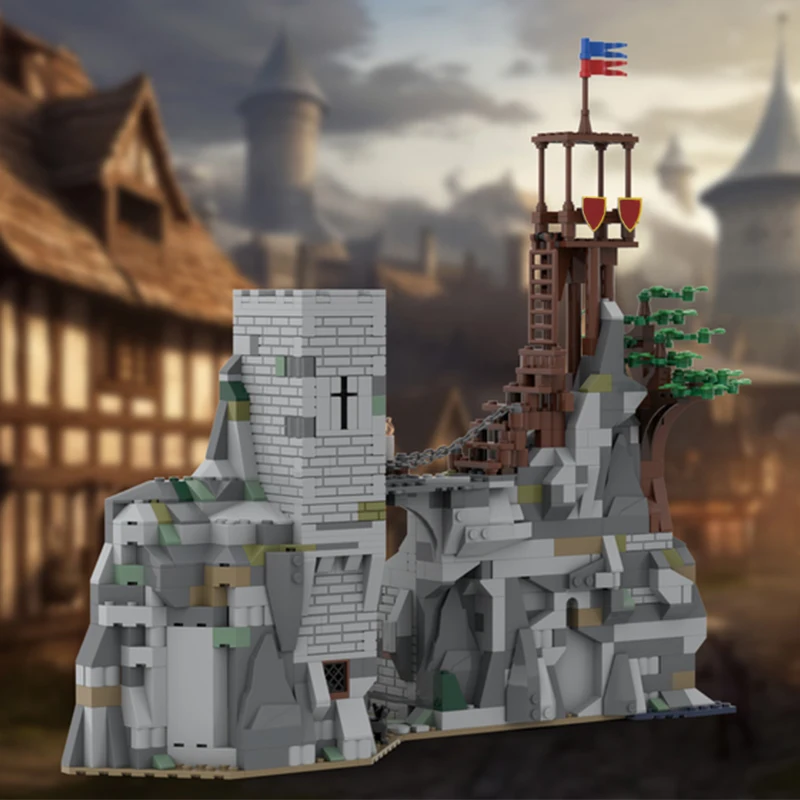 1047pcs MOC European Medieval Street View mountain fortress Model DIY creative ideas Assembly Puzzle Birthday Gift block bricks