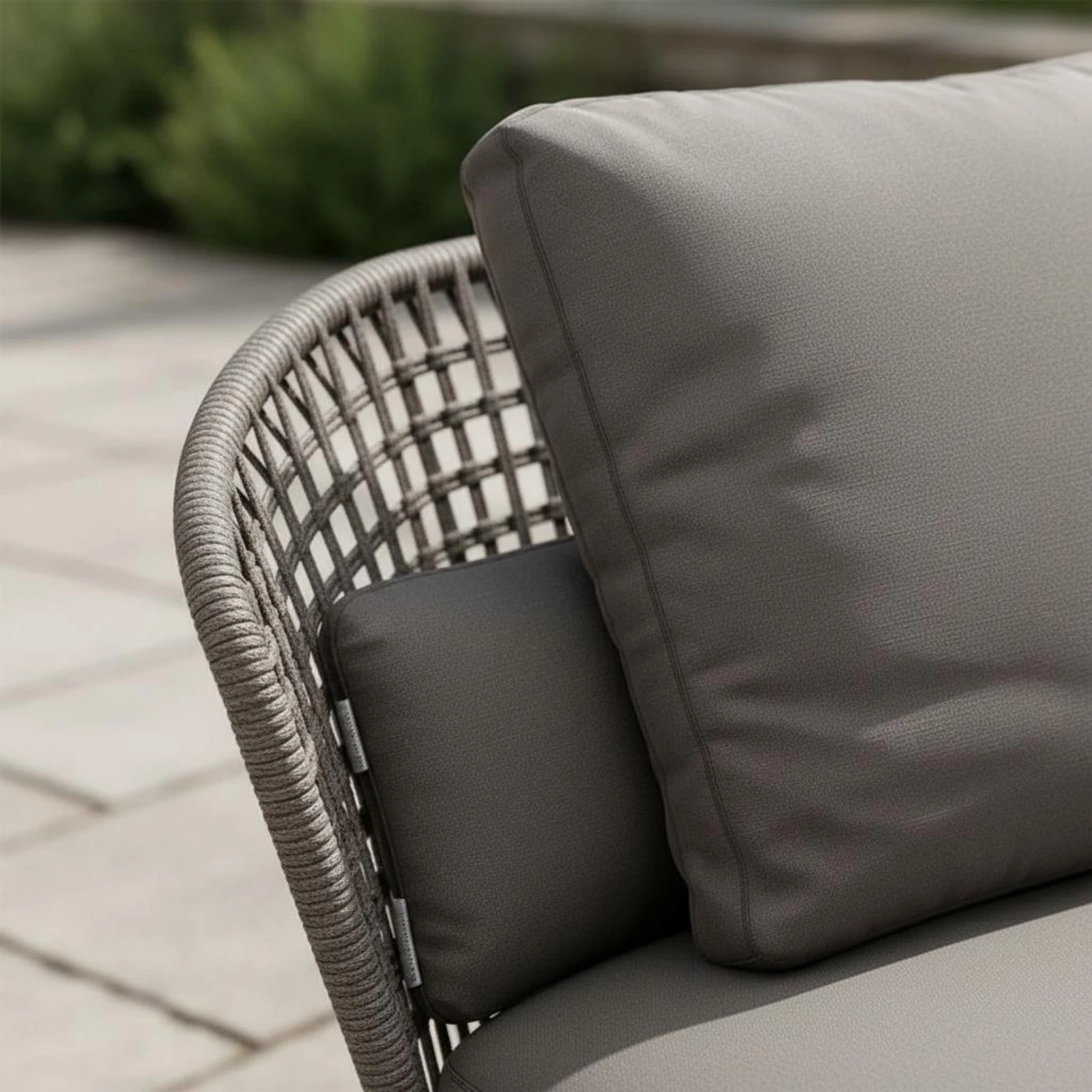 2 Pieces Aluminum Rattan Sofa Waterproof Rattan Lounge Chair Wicker Patio Chair Woven Texture Outdoor Furniture for Terrace