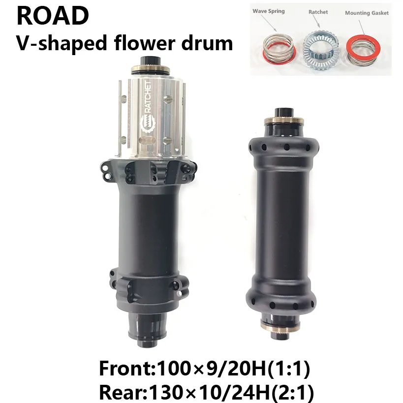 

V-Brake Road Bike Hub with 36-Tooth Ratchet, Ultra-Lightweight Road Bike Hub Suitable for Shimano Freewheel Hg/Xdr Models