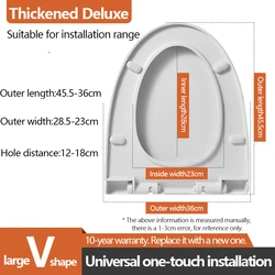 Toilet Seat Toilet Lid Wc Quiet-Close Lid Seat Countoured Seat Grip-Tight Bumpers Installation Hardware Toilet Parts