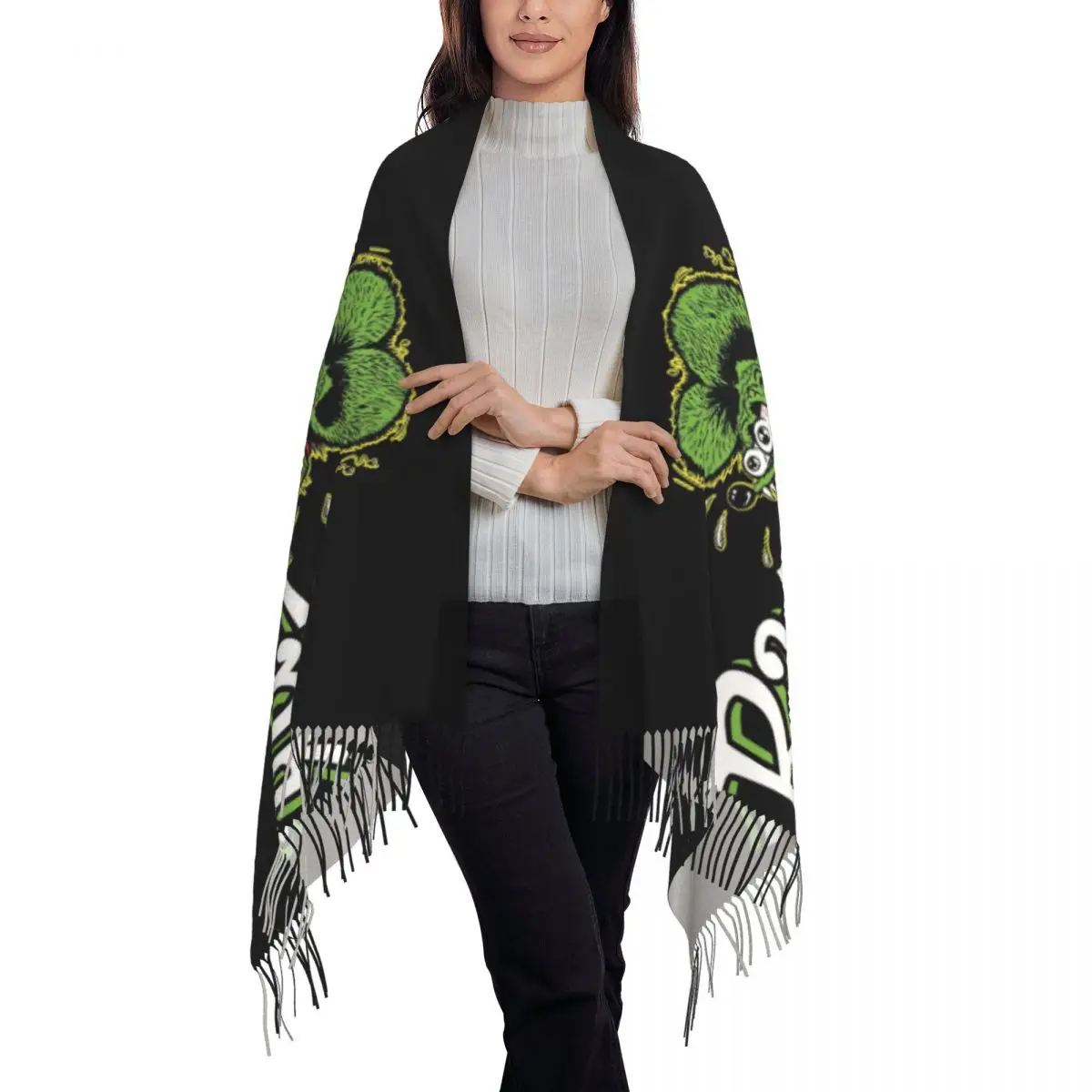 Personalizzato stampato Anime Cartoon Rat Fink sciarpa donna uomo inverno autunno caldo sciarpe scialle Wrap