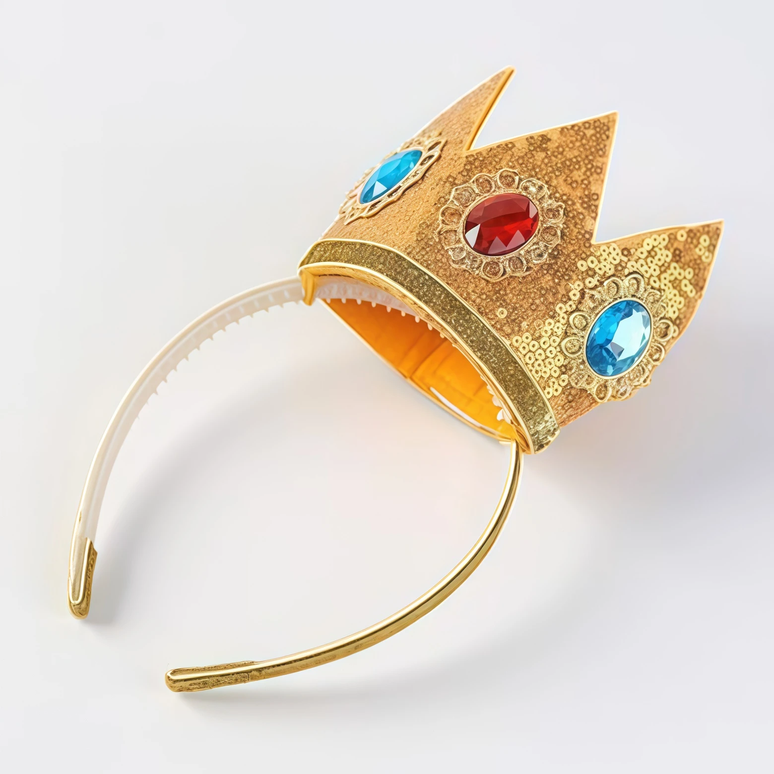 Peach Cosplay Sequins Crown Accessories Princess Tiara Headband With White Gloves For Girls Halloween Birthday Party Dress Up