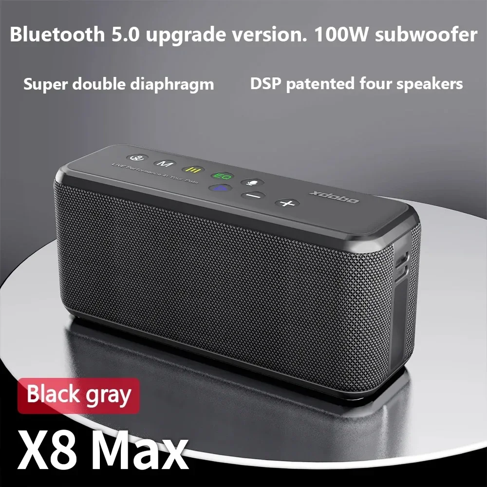 XDOBO X8 Max 100W Ultra-high Power Outdoor Portable Desktop Bluetooth Speaker Mobile Charging Waterproof TWS Computer Subwoofer