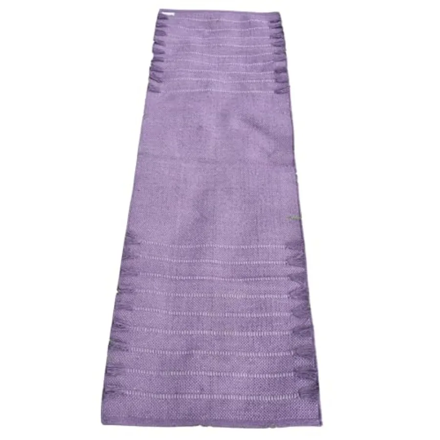 

EcoComfort Cotton Yoga Mat - Hand-Woven Extra-Thick for Ultimate Home Fitness - Durable Stylish Yoga Rug 24x72x5mm in Natural B