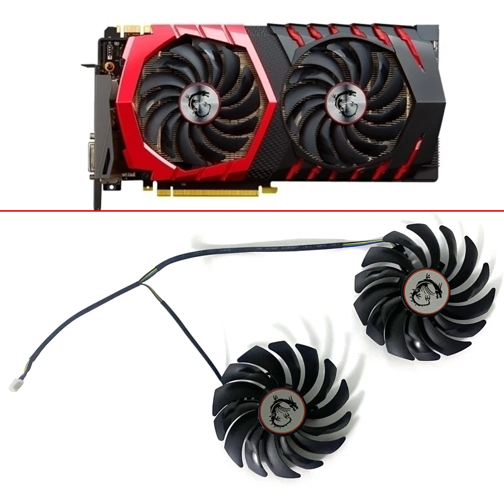 

2pcs/lot video cards cooler FOR MSI GTX 1080/1070/1060 fan For msi GTX1080 GTX1070 ARMOR 8G OC GTX1060 Graphics Card GPU cooling