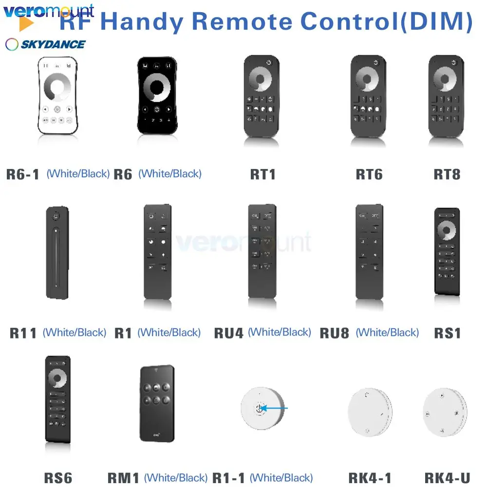

Светодиодный пульт дистанционного управления Skydance с затемнением, 1 зона, 4 зоны, одноцветная полоса, затемнение, 2,4G, радиочастотный пульт дистанционного управления, работает с беспроводным диммером Skydance