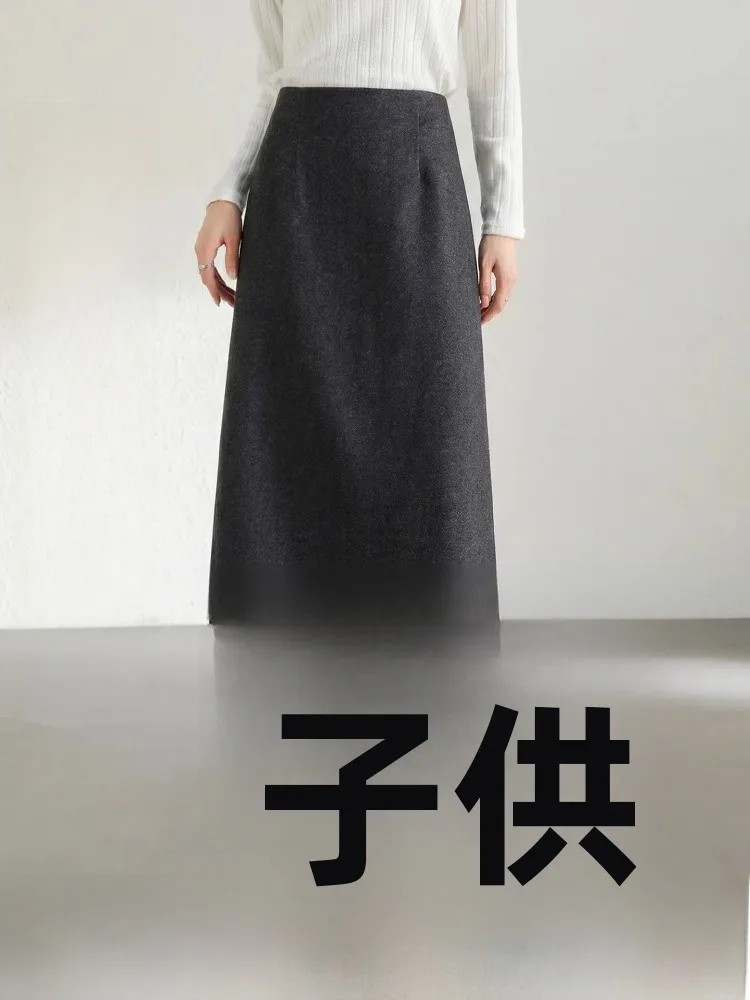 

Новая женская зимняя утепленная шерстяная прямая юбка-труба с завышенной талией и молнией, модель H pe