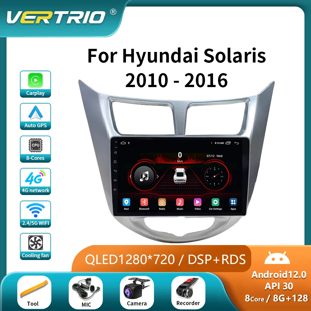 

2 Din Android12 Car Radio For Hyundai Solaris Verna Accent 1 2010 - 2016 Multimedia Video Player Navigaion GPS Auto Touch Screen