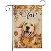 Garden Flags, Hello Fall Garden Flag, Golden Retriever Dog Maple Leaf Flag Double-Sided Flags for Farmhouse Yard Outdoor Dec jjp