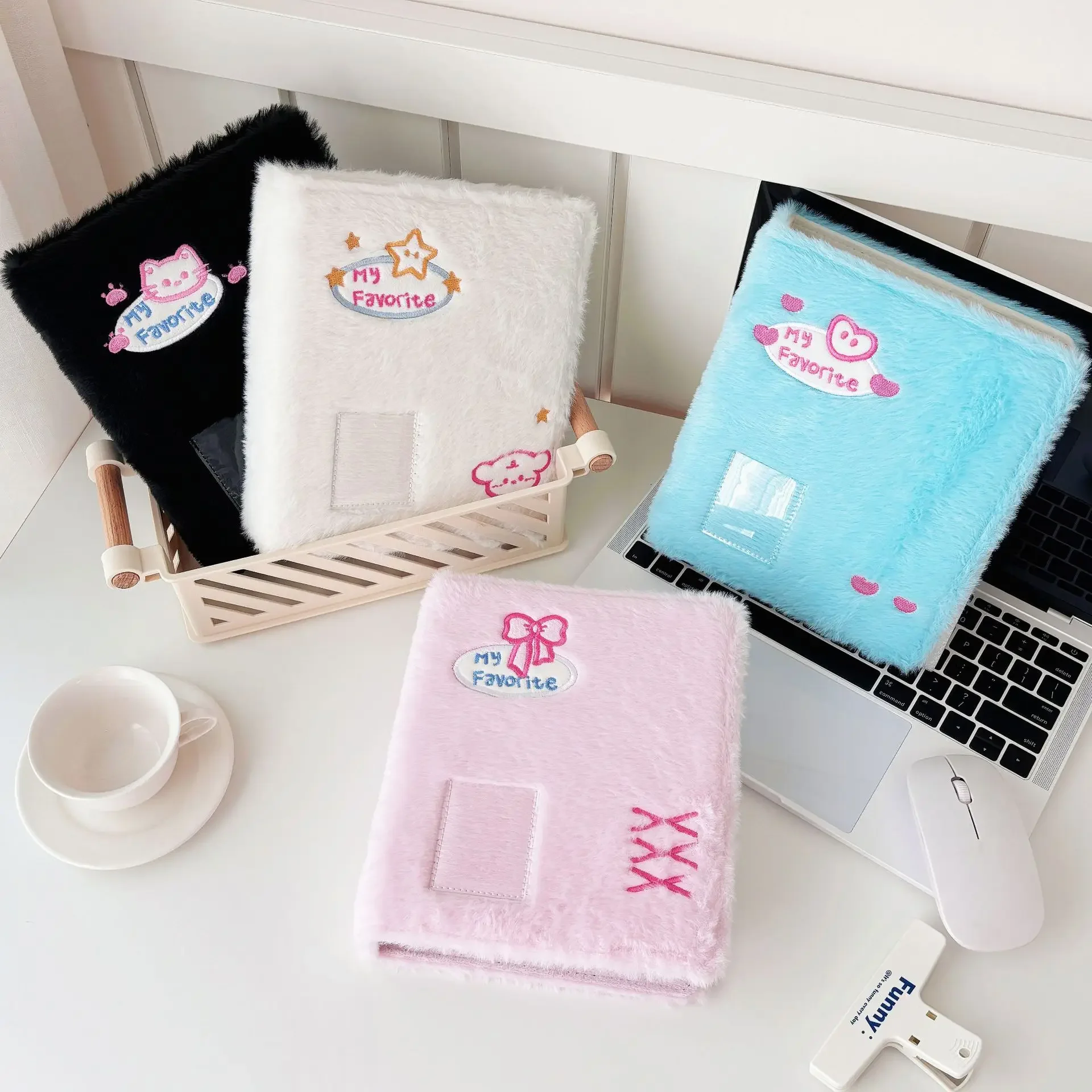 IFFVGX Plush A6 Binder Photocard Holder Kpop Idol Photo Album Photocards Collect Book Kawaii Student School Notebook Stationery