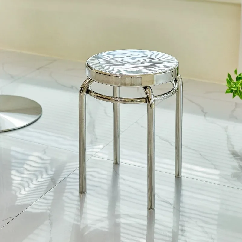Stainless Steel Vanity Stool Minimalist Modern Creative Vanity Stool Casual Metal Home Furniture Sgabello Per Trucco ZY40HZD