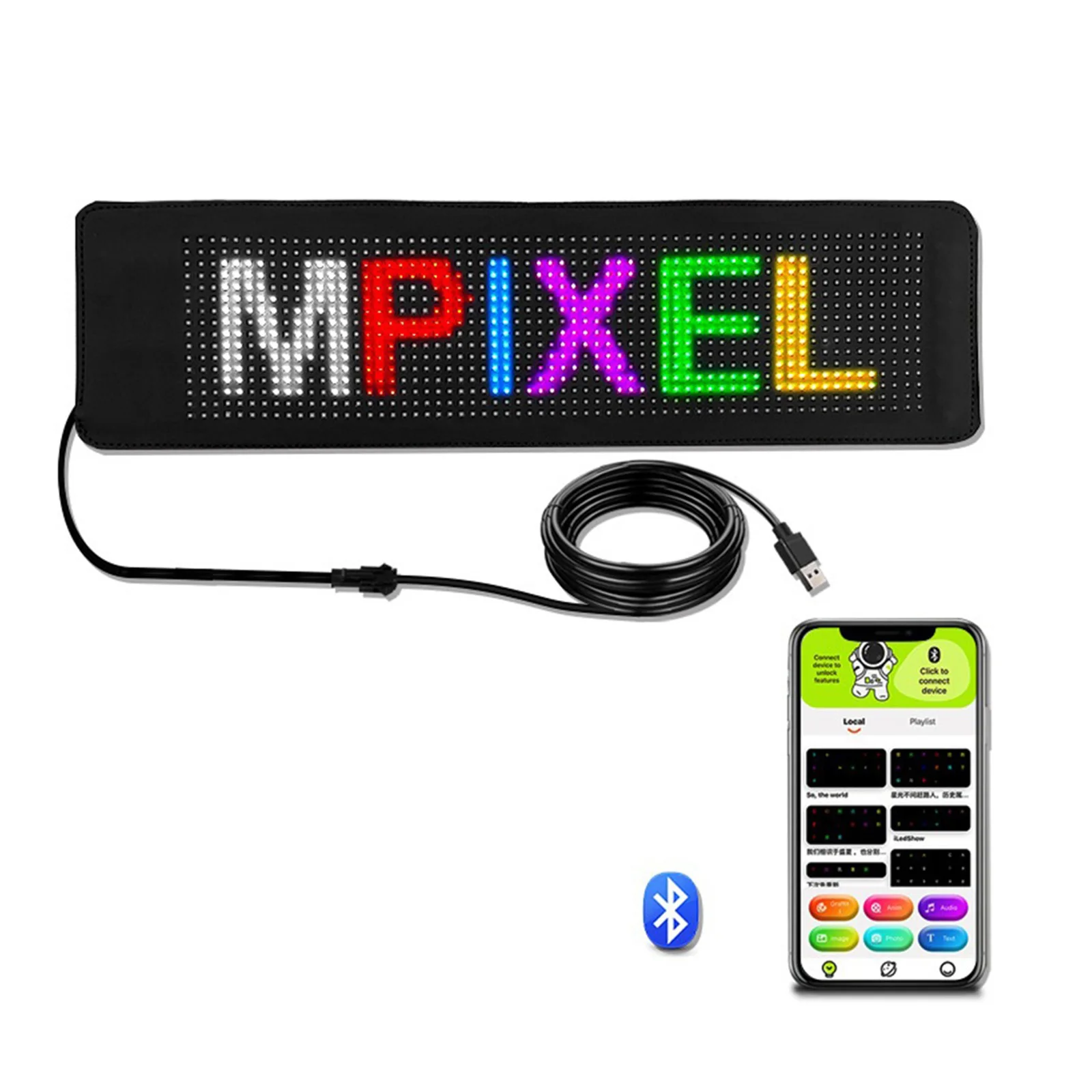 

Car LED Flexible Display Foldable Message Scrolling Sign Board Rear Window LED Screen Advertising Display APP Control