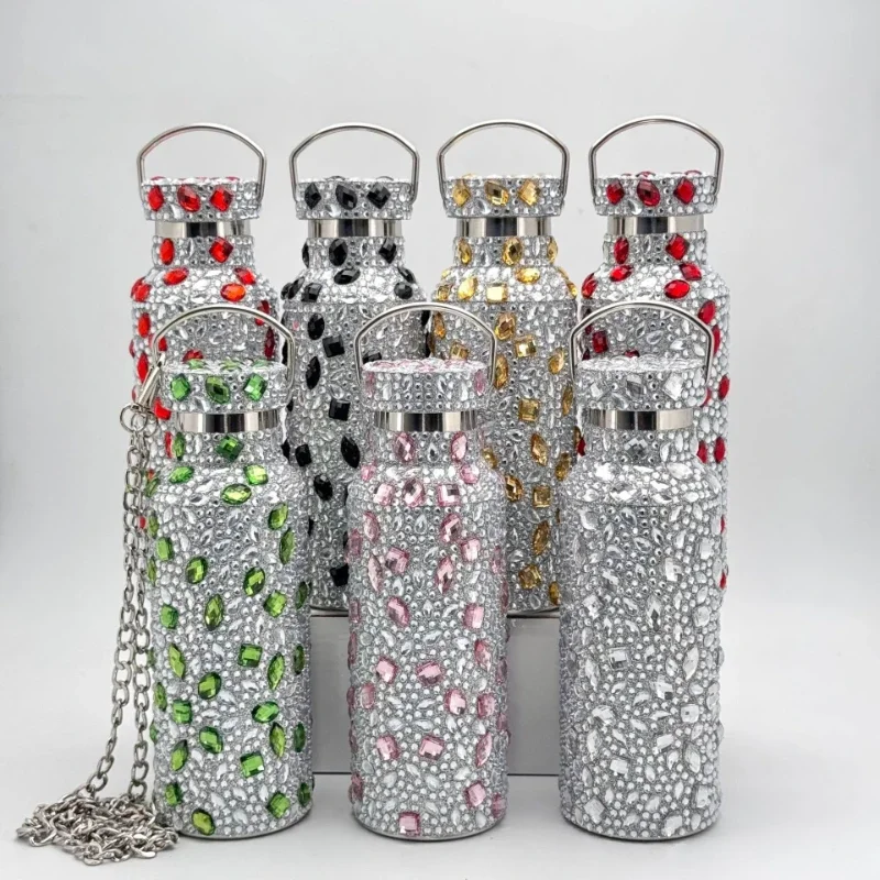 

Diamond water cup creative trend portable water cup rhinestone thermos cup