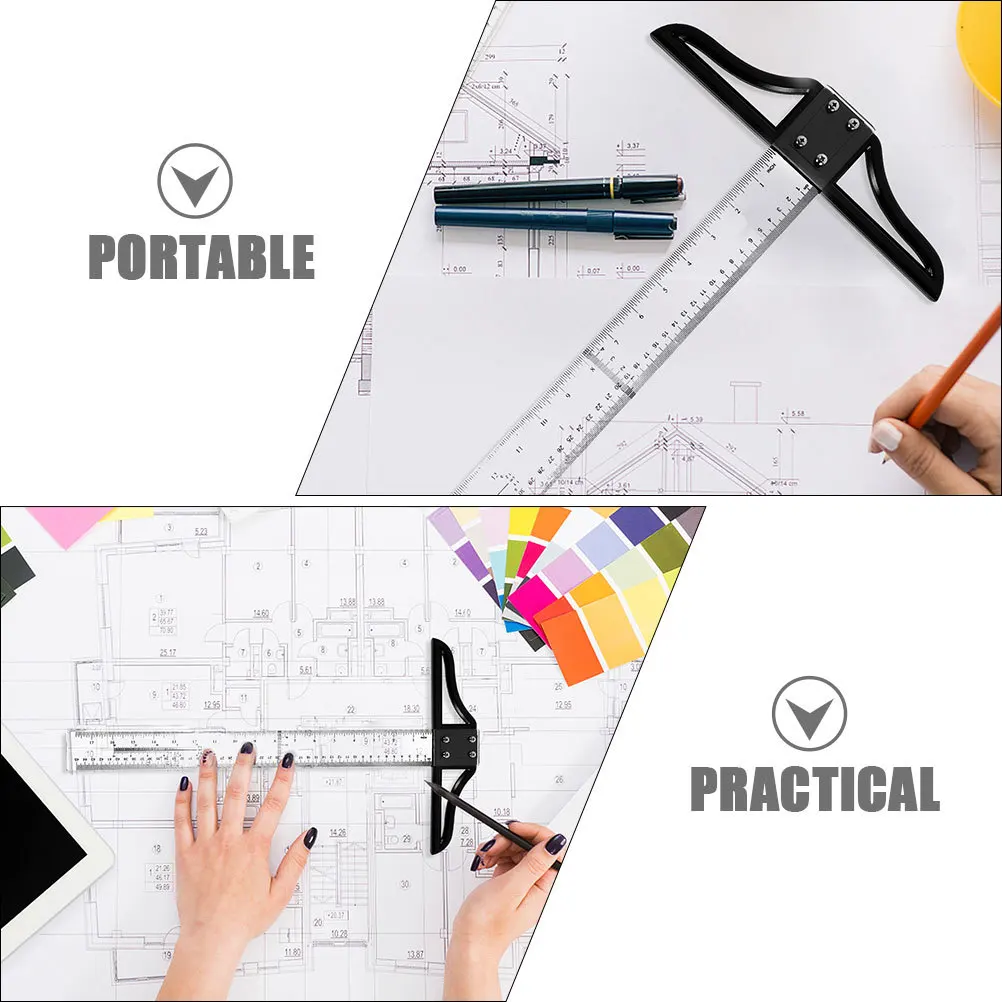 定規 30 センチメートル精密測定ツール製図描画測定用ポータブル Abs アクリル T 定規器具